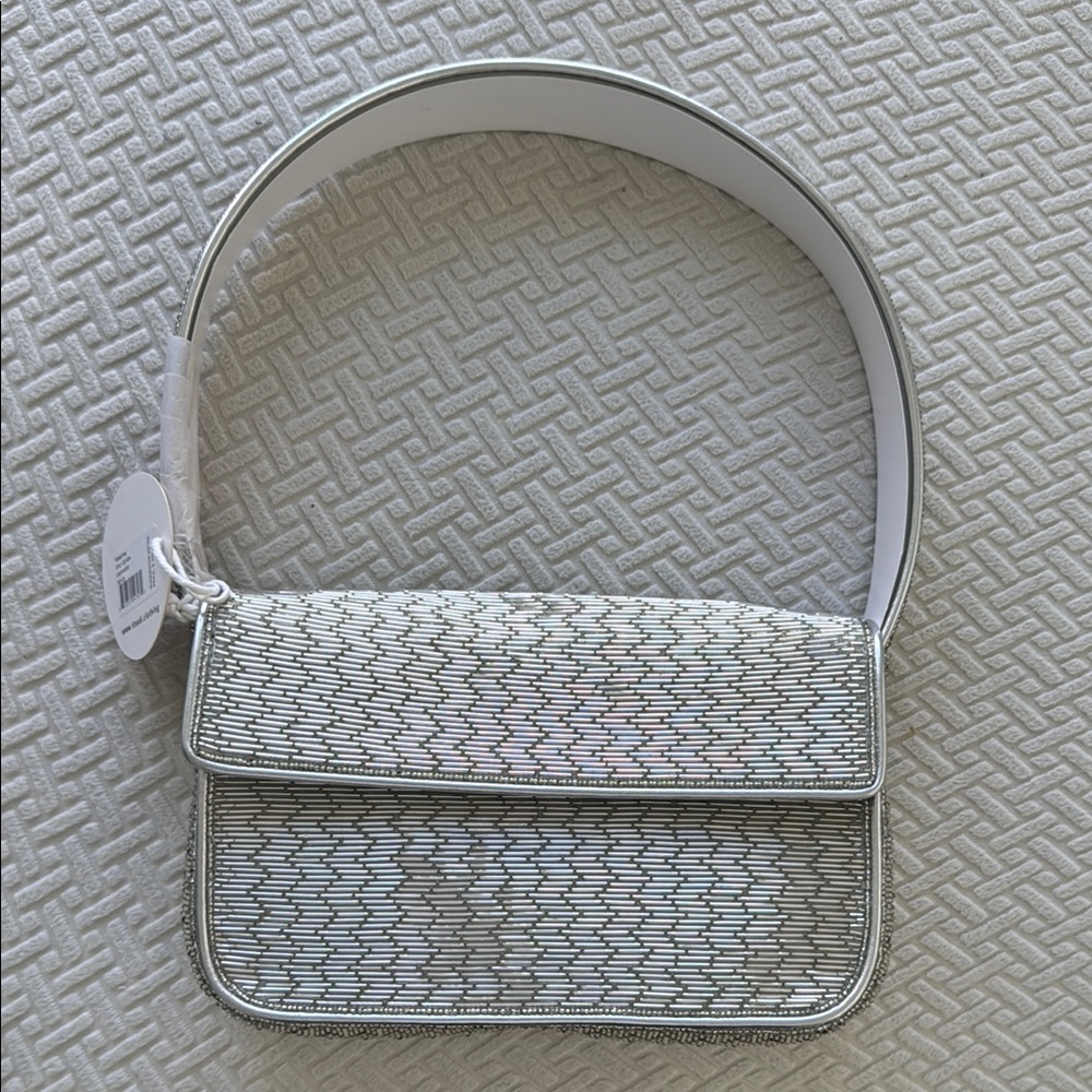 Staud Silver Beaded Tommy Bag